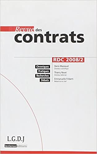 REVUE DES CONTRATS N 2 - 2008 (RDC)
