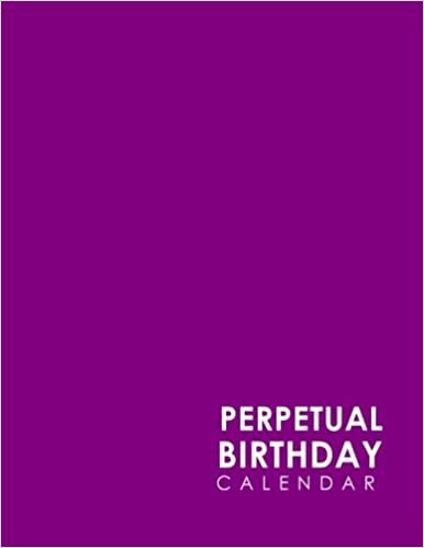 Perpetual Birthday Calendar: Record Birthdays, Anniversaries and Meetings - Never Forget Family or Friends Birthdays, Minimalist Purple Cover: Volume 21