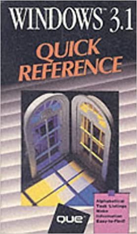 Windows 3.1 Quick Reference (Que Quick Reference Series)