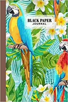 Black Paper Journal: Premium Flowers And Birds Cover Black Paper Journal, Solid Black Journal With Black Pages | Reverse Color Notebook | Black Out Paper, 120 Pages, Size 6" x 9" by Marcel Heinz
