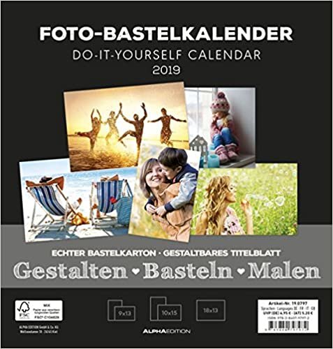 Foto-Bastelkalender schwarz FAMILY 2019