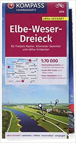 KOMPASS Fahrradkarte Elbe-Weser-Dreieck 1:70.000, FK 3313: reiß- und wetterfest mit Extra Stadtplänen (KOMPASS-Fahrradkarten Deutschland, Band 3313) indir