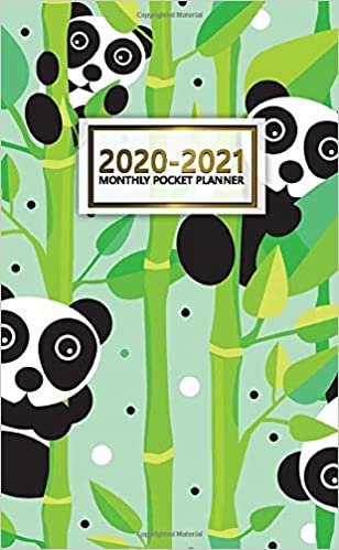 2020-2021 Monthly Pocket Planner: Cute Two-Year (24 Months) Monthly Pocket Planner & Agenda | 2 Year Organizer with Phone Book, Password Log & Notebook | Nifty Panda Bear & Bamboo Print