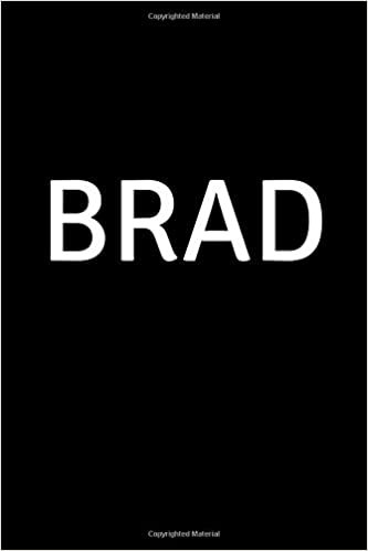 Brad: Personalized Notebook - Simple Gift for Man/Boyfriend/Boss named Brad Journal Diary (Matte cover, 110 Pages, Blank, Lined 6 x 9 inches) (Names, Band 10)