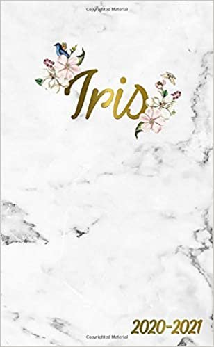 Iris 2020-2021: 2 Year Monthly Pocket Planner & Organizer with Phone Book, Password Log and Notes | 24 Months Agenda & Calendar | Marble & Gold Floral Personal Name Gift for Girls and Women