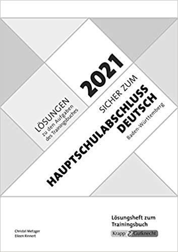 Sicher zum Hauptschulabschluss Deutsch Baden-Württemberg 2021: Lösungsheft indir
