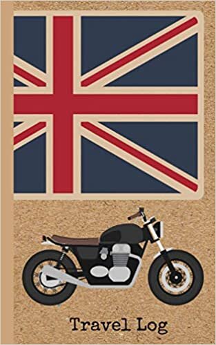 Travel Log/Journal/Notebook "Union Jack Motorcycle" Small Travel Log/Notebook: 140 Pages of 5" x 8" Lined and Grid Paper for Travel Journaling and Notetaking