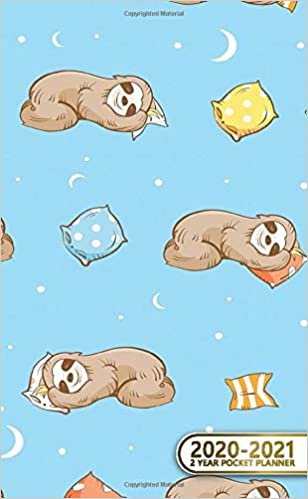 2020-2021 2 Year Pocket Planner: Pretty Two-Year Monthly Pocket Planner and Organizer | 2 Year (24 Months) Agenda with Phone Book, Password Log & Notebook | Nifty Sleeping Sloth Print
