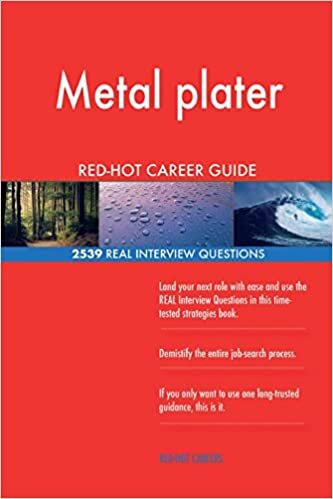 Metal plater RED-HOT Career Guide; 2539 REAL Interview Questions