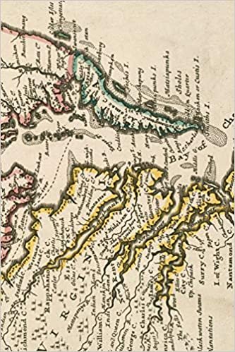 18th Century Map of Virginia and Maryland - A Poetose Notebook / Journal / Diary (50 pages/25 sheets) (Poetose Notebooks)