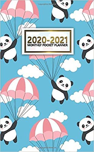 2020-2021 Monthly Pocket Planner: Cute Two-Year (24 Months) Monthly Pocket Planner & Agenda | 2 Year Organizer with Phone Book, Password Log & Notebook | Nifty Panda Bear & Parachute Pattern