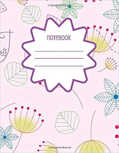 Notebook: Adorable Bird and Flowers 8.5 inch by 11 inch Blank, 110 Page, College Ruled, Lined Notebook/Journal