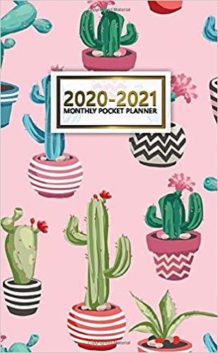 2020-2021 Monthly Pocket Planner: Cute Two-Year (24 Months) Monthly Pocket Planner & Agenda | 2 Year Organizer with Phone Book, Password Log & Notebook | Nifty Pink & Potted Cactus Pattern indir