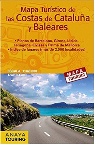 Mapa turístico de las costas de Cataluña y Baleares, E1:340.000