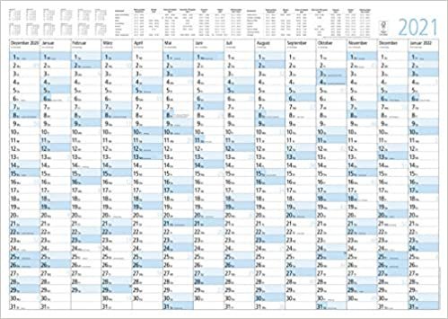 Jahresplaner 14 Monate 2021 - Plakat-Kalender 84x60 cm - Ferienübersicht - Arbeitstagezählung - Alpha Edition indir