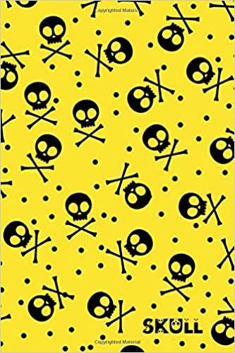 Skull: Notebook With Skull, Head, Bones, Yellow, Lined, Journal, Ruled Paper (110 Pages, 6 x 9)