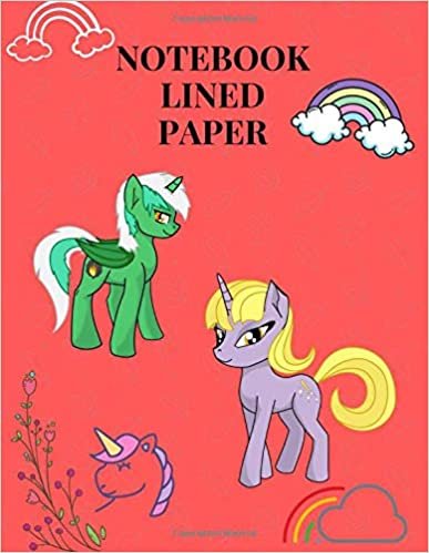Notebook Lined Paper: Cute Pony blank writing Sheets Notebook for activities to do list, size 8.5"*11" Number 3