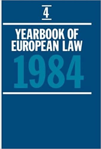 Yearbook of European Law: Volume 4: 1984 (Yearbook of European Law, 1984, Band 4)