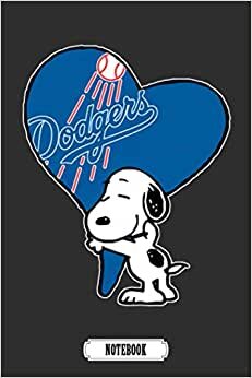 Snoopy Hugs The Los Angeles Dodgers Heart MLB Camping Trip Planner Notebook MLB.