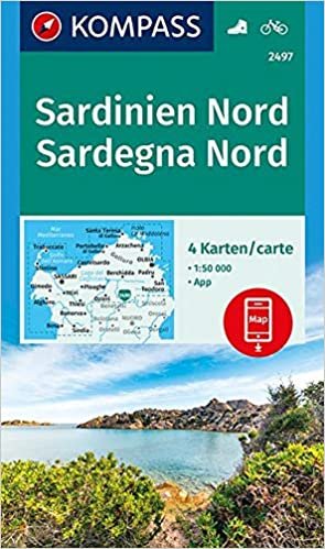 KOMPASS Wanderkarte Sardinien Nord, Sardegna Nord: 4 Wanderkarten 1:50000 im Set inklusive Karte zur offline Verwendung in der KOMPASS-App. Fahrradfahren. (KOMPASS-Wanderkarten, Band 2497)
