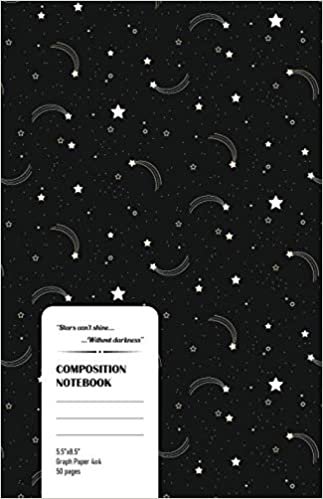 LUOMUS Galaxy Space with Quote - Graph Paper 4x4 Composition Notebook | 5.5 x 8.5 inches | 50 pages (Vol. 12): Note Book for drawing, writing notes, ... writing, school notes, and capturing ideas