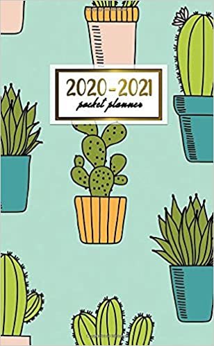 2020-2021 Pocket Planner: Nifty Two-Year (24 Months) Monthly Pocket Planner and Agenda | 2 Year Organizer with Phone Book, Password Log & Notebook | Cute Turquoise & Potted Cactus Print