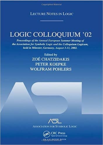 Logic Colloquium '02: Proceedings of the Annual European Summer Meeting of the Association for Symbolic Logic And Colloquium Logicum, held in Munster, ... August 3-11, 2002: Lecture Notes in Logic 27