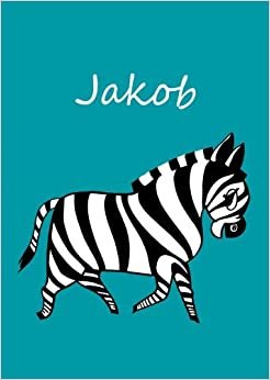 Malbuch / Notizbuch / Tagebuch - Jakob: DIN A4 - blanko - Zebra indir