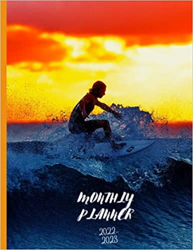 2022-2023 Monthly Planner: Surfing surface water sport Cover, Waves. Beach.....Two Year Planner | 728 days 104 weeks | one week in 3 pages | calendar ... planner journal and Notebook 8.5*11 indir