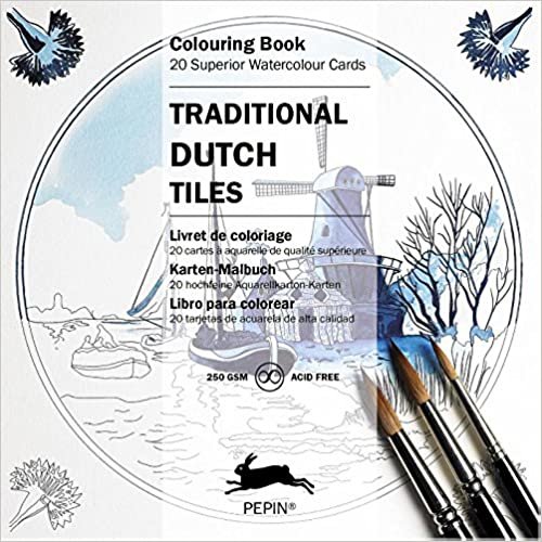 Traditional Dutch Tiles: Colouring Card Book (Multilingual Edition): Artists' Colouring Book indir