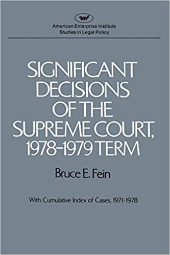 Significant Decisions of the Supreme Court 1978 1979 (Studies in Legal Policy)