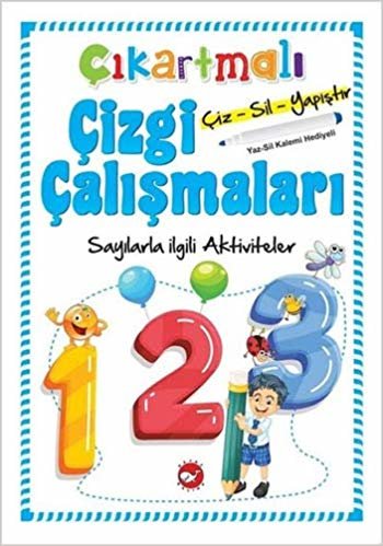 Çıkartmalı Çizgi Çalışmaları - Sayılarla İlgili Aktiviteler: Çiz - Sil - Yapıştır