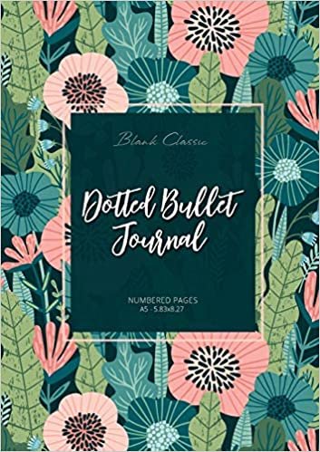 Dotted Bullet Journal: Medium A5 - 5.83X8.27 (Meadow Flowers) indir