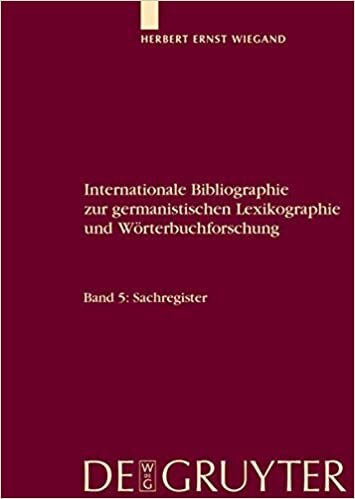 Internationale Bibliographie Zur Germanistischen Lexikographie Und Wörterbuchforschung/ International Bibliography of German Lexicography and Dictionary Research: Register/ Index: 5