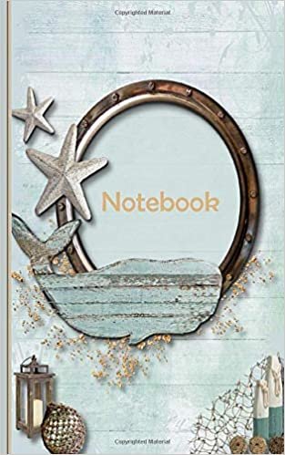 Notebook: Ruled Journal - Small (5x8 inch) with 100 Numbered Pages - Soft Matte Cover - Nautical Theme Whale