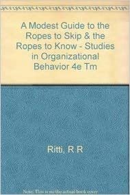A Modest Guide to the Ropes to Skip & the Ropes to Know - Studies in Organizational Behavior 4e Tm indir
