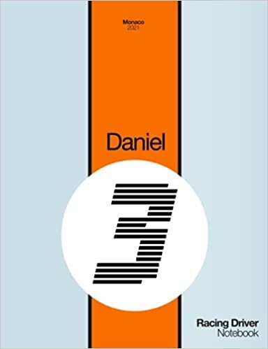 Daniel 3 Racing Driver Notebook: Ruled Journal with Race Car Livery Cover in Vintage Colors Montecarlo 2021 Grand Prix, World Champion Team Special Edition