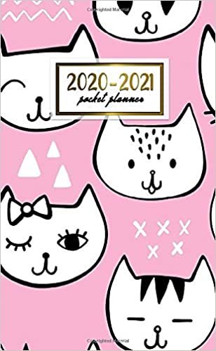 2020-2021 Pocket Planner: 2 Year Pocket Monthly Organizer & Calendar | Two-Year (24 months) Agenda With Phone Book, Password Log and Notebook | Cute Cartoon Cat Pattern indir