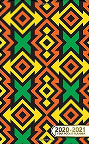 2020-2021 2 Year Pocket Planner: Pretty Two-Year Monthly Pocket Planner and Organizer | 2 Year (24 Months) Agenda with Phone Book, Password Log & Notebook | Nifty African & Geometric Print