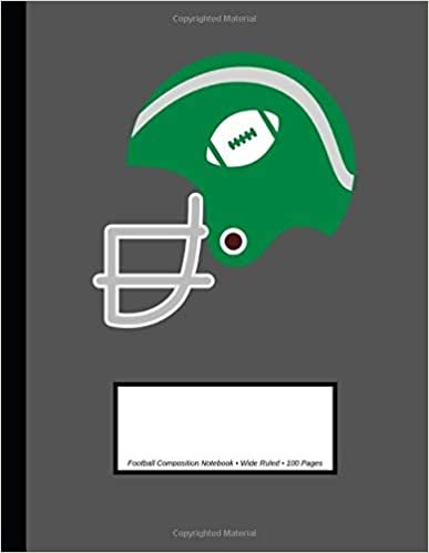Football Composition Notebook: Wide Ruled, 100 Pages, One Subject Notebook, Green (Large, 8.5 x 11 inches)