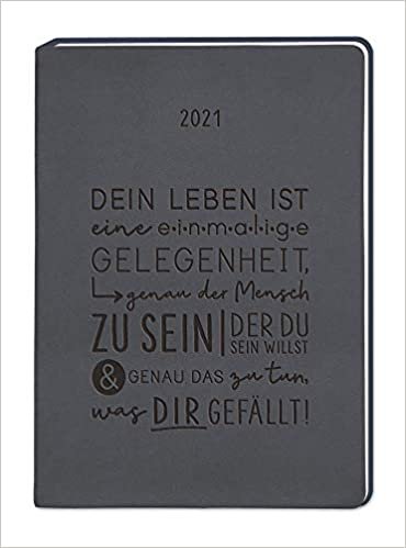Terminplaner Lederlook A5 "Schwarz" 2021