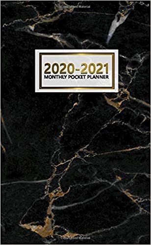 2020-2021 Monthly Pocket Planner: 2 Year Pocket Monthly Organizer & Calendar | Cute Two-Year (24 months) Agenda With Phone Book, Password Log and Notebook | NIfty Black Marble & Gold Pattern