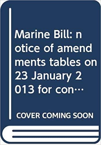 Marine Bill: notice of amendments tables on 23 January 2013 for consideration stage (Northern Ireland Assembly bills)