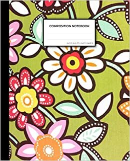 Composition Notebook Vintage Flowers: Wide Ruled Lined Paper Notebook Journal for Kids Teens Girls Boys School (7.5 x 9.25 in): Cute Vintage Flower Collection with Black Strip Volume 2