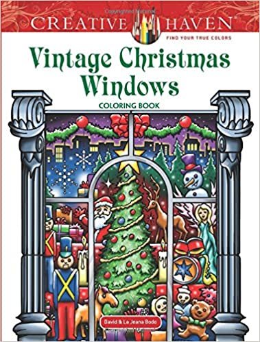 Creative Haven Vintage Christmas Windows Coloring Book (Adult Coloring) (Creative Haven Coloring Books) indir