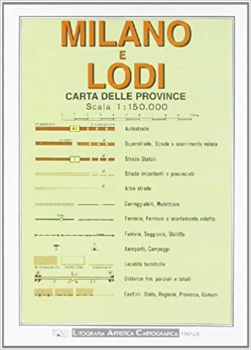 Milan and Lodi Provincial Road Map (1:150, 000)
