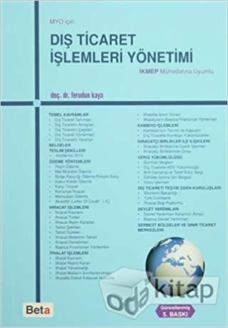 Meslek Yüksek Okulları için Dış Ticaret İşlemleri Yönetimi