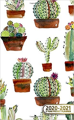 2020-2021 2 Year Pocket Planner: Nifty Cactus Two-Year (24 Months) Monthly Pocket Planner & Agenda | 2 Year Organizer with Phone Book, Password Log & Notebook | Cute Potted Succulents Pattern
