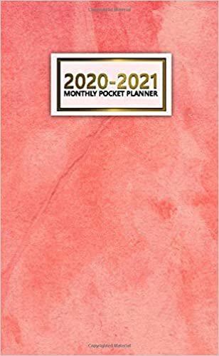 2020-2021 Monthly Pocket Planner: Cute Coral Watercolor Two-Year (24 Months) Monthly Pocket Planner & Agenda | 2 Year Organizer with Phone Book, Password Log & Notebook