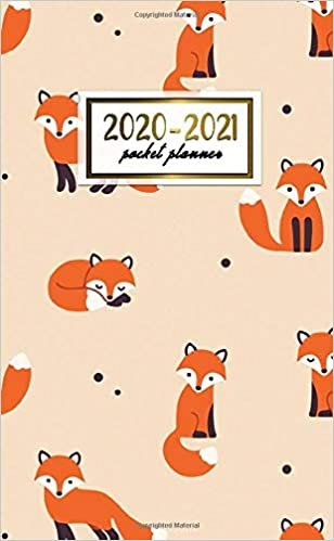 2020-2021 Pocket Planner: Cute Red Fox 2 Year Pocket Monthly Organizer & Calendar | Two-Year (24 months) Agenda With Phone Book, Password Log and Notebook